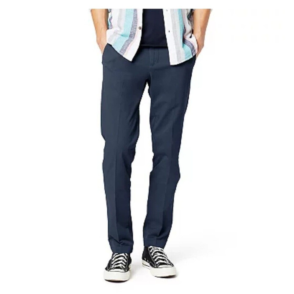 Men's 34x32 Dockers Workday Khaki Flat-Front Pants NWT Navy